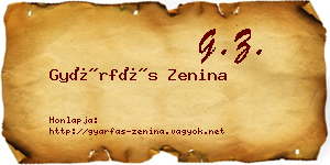 Gyárfás Zenina névjegykártya